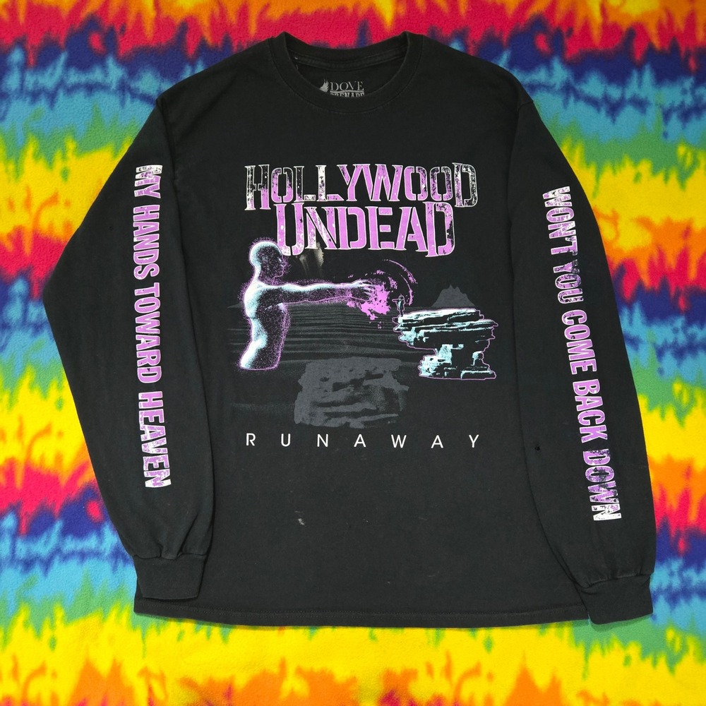 Dove Grenade Hollywood Undead Runaway Long Sleeve Graphic Tee Black Medium